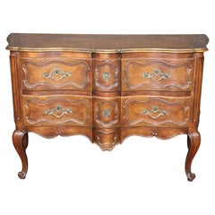 Fine Quality Carved Walnut Baker Furniture French Louis XV Style Commode Dresser