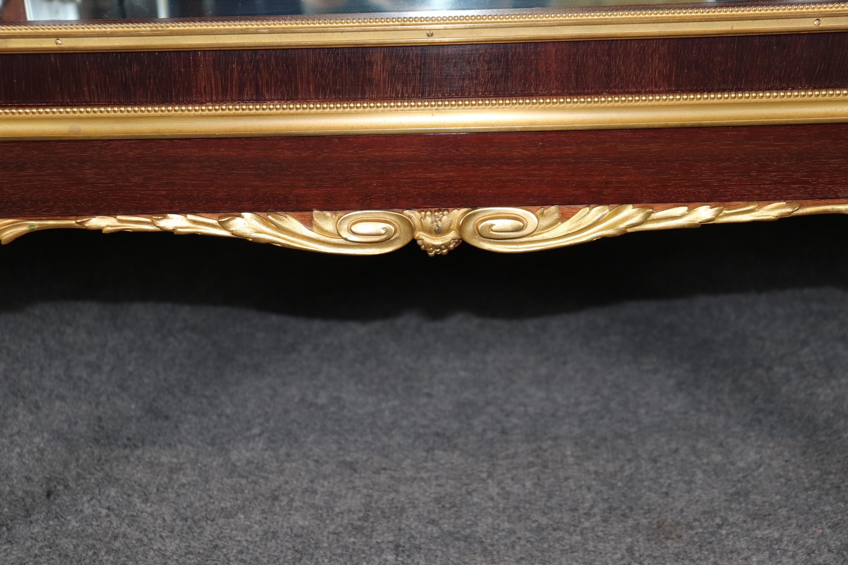 Fine Quality Charles Bernel of Paris Inlaid Dore' Bronze Marble Top Vitrine For Sale 8