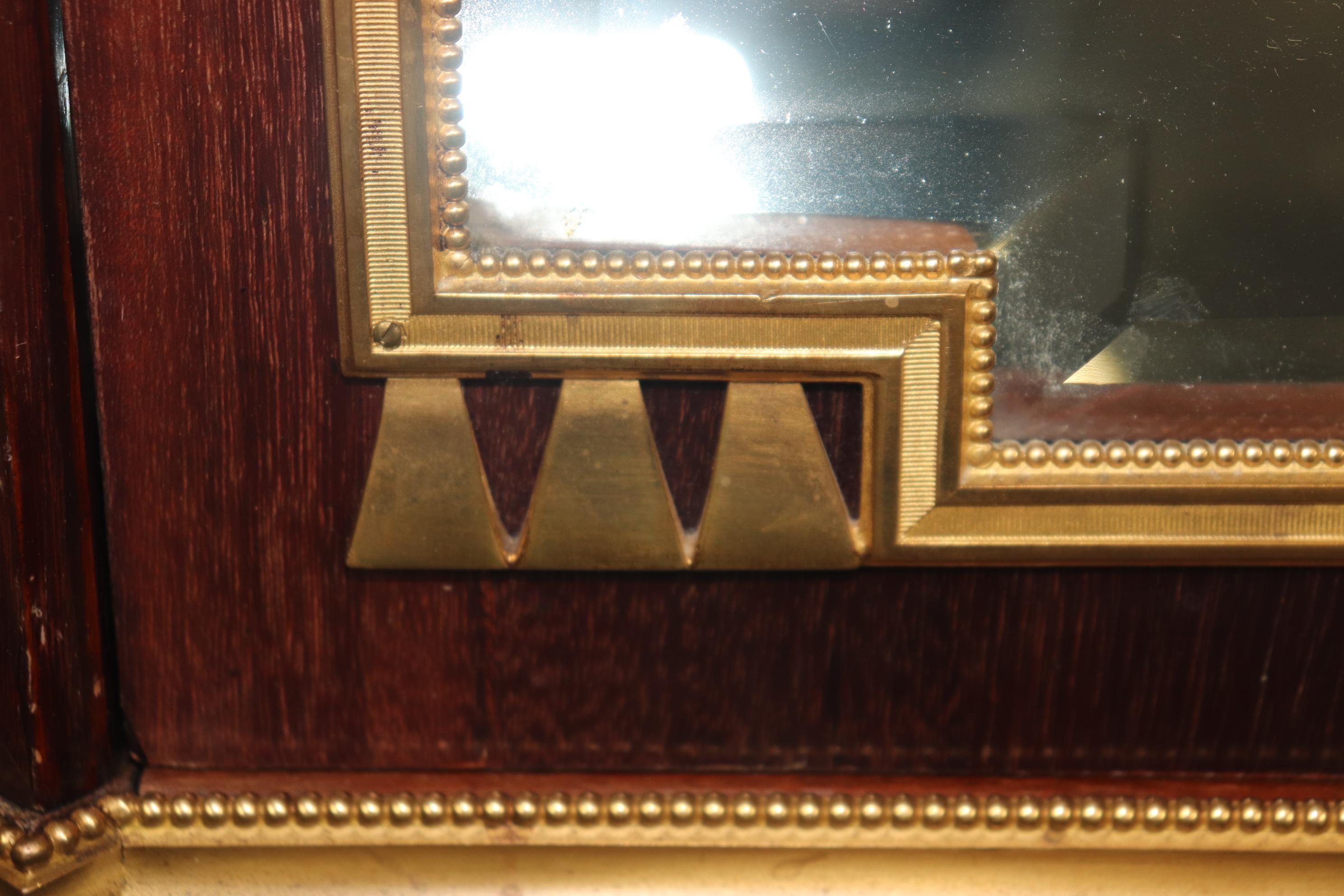 Fine Quality Charles Bernel of Paris Inlaid Dore' Bronze Marble Top Vitrine For Sale 3