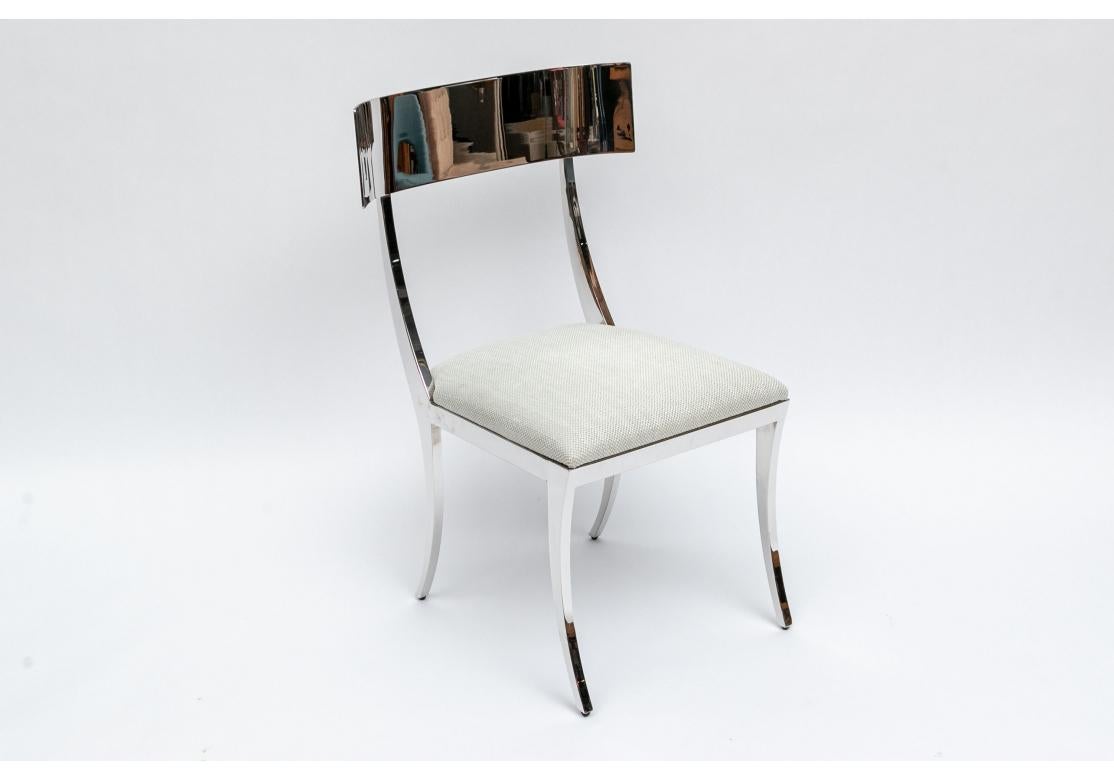 Mid-Century Modern Fine Quality Chrome Klismos Style Chair For Sale