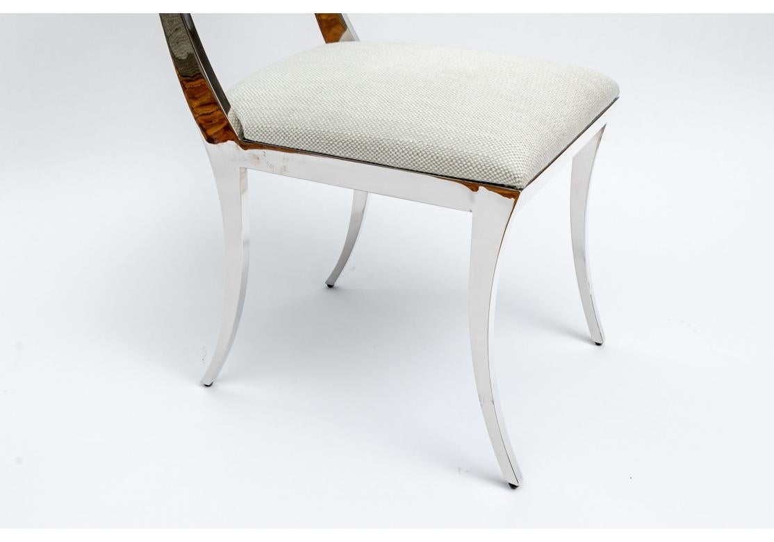20th Century Fine Quality Chrome Klismos Style Chair For Sale