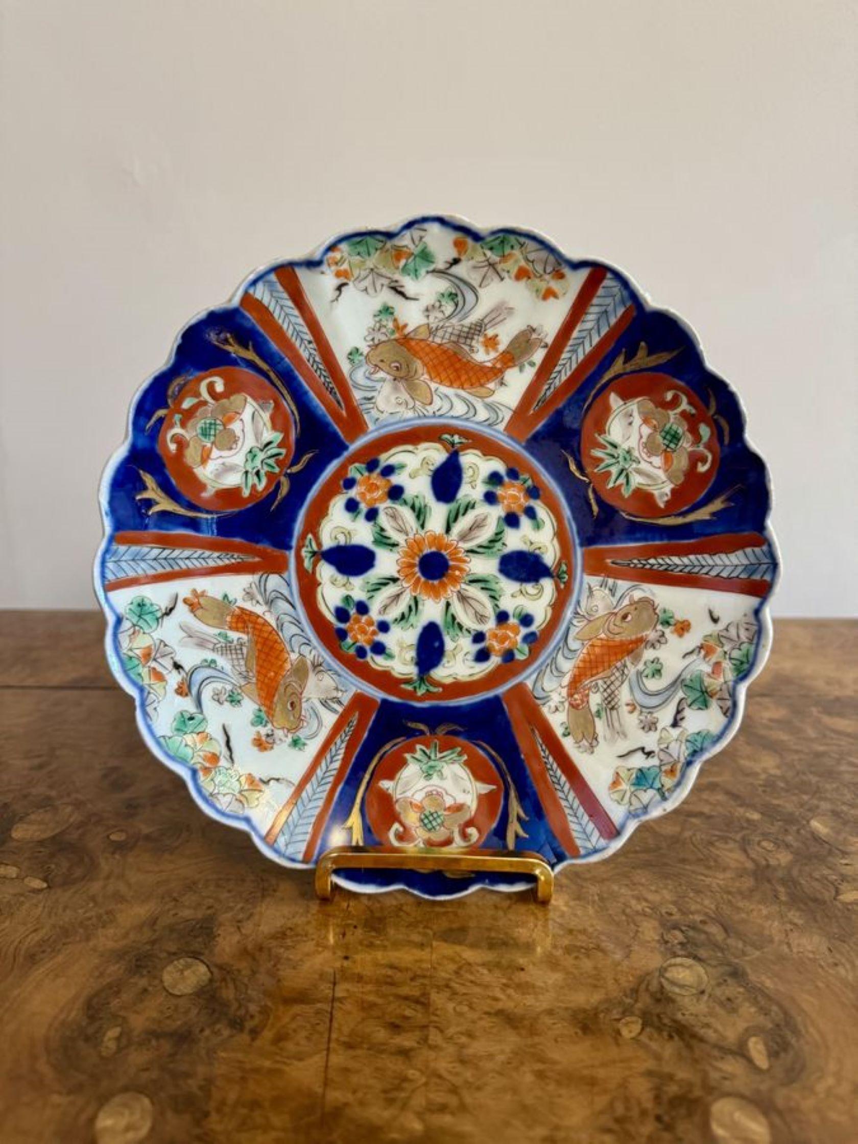 Colección de gran calidad de cinco inusuales platos imari japoneses antiguos en venta 1