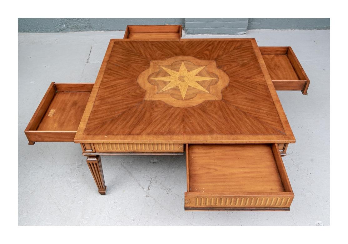 Fine Quality Compass Inlay Cocktail Table 1
