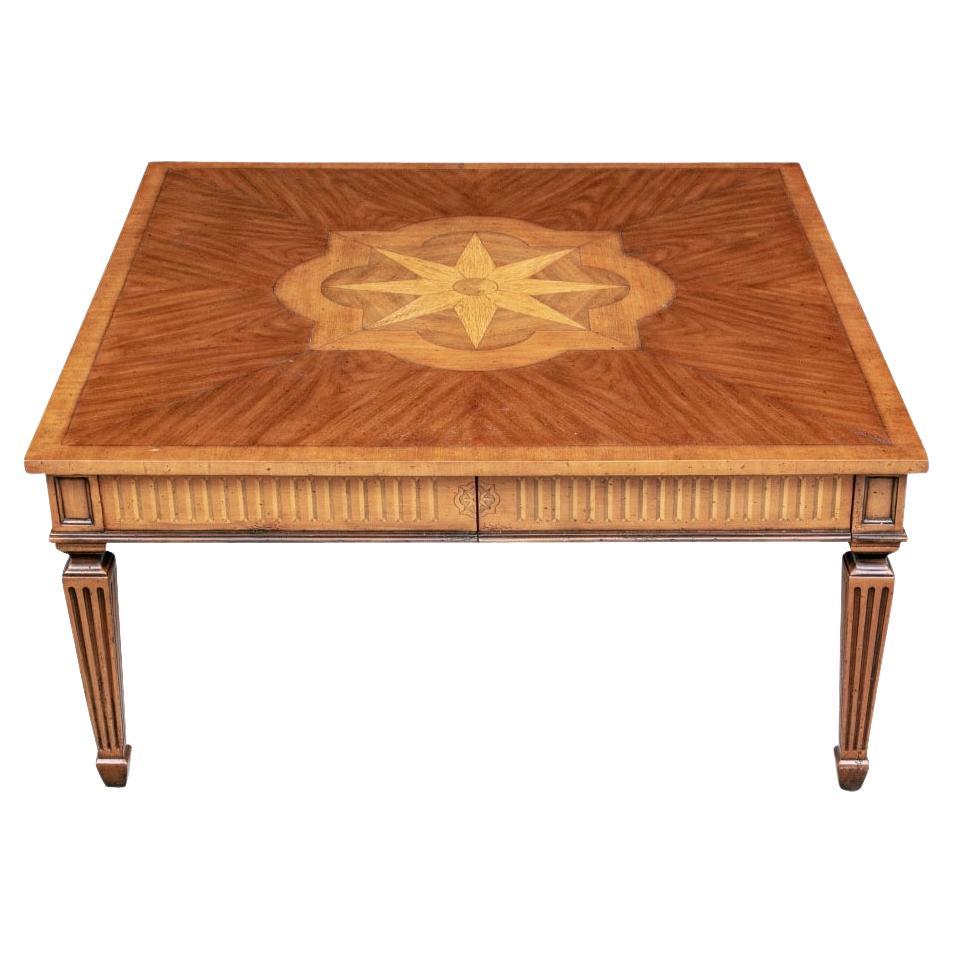 Fine Quality Compass Inlay Cocktail Table