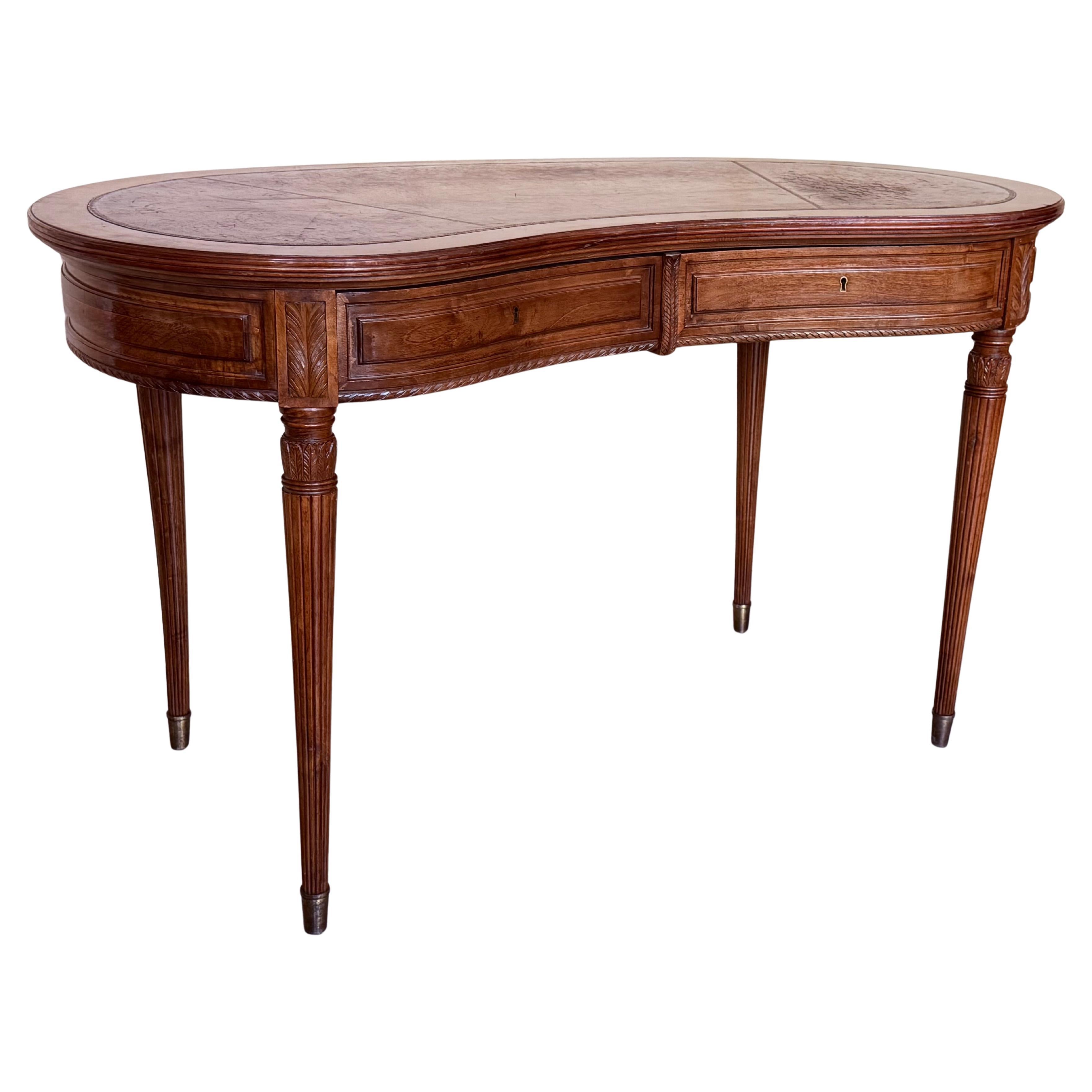 Fine Quality Coromandel and Marquetry Inlaid Victorian Period Kidney Lady Desk