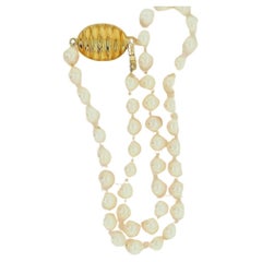 Antique Fine Quality Cultured Pearl Necklace in 18ct Yellow Gold