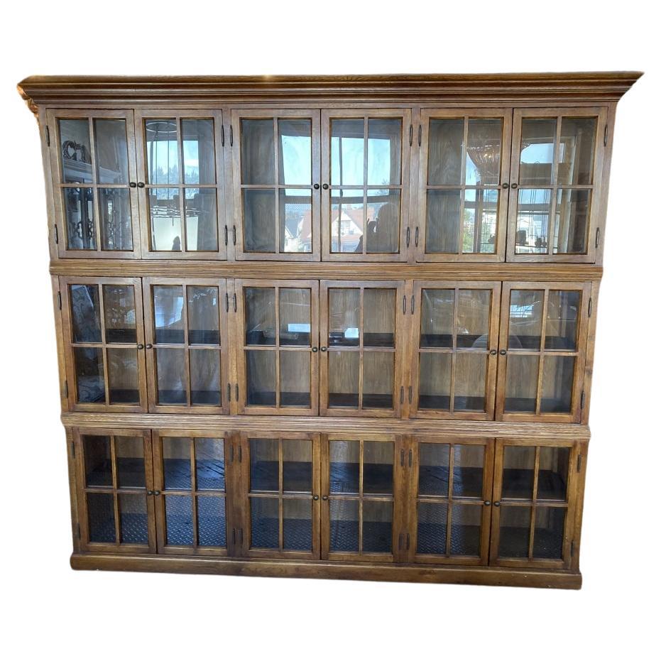 Fine Quality Custom Solid Oak Bookshelf Cabinet In Arts And Crafts Style