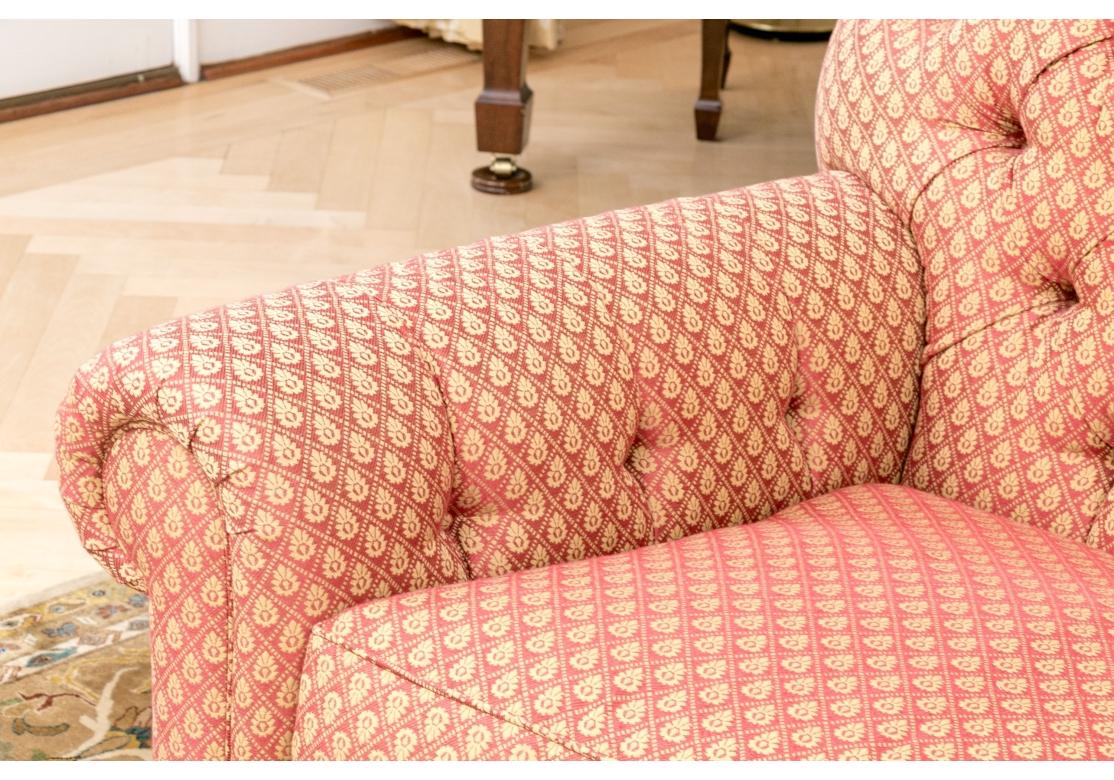 Contemporary Fine Quality Custom Two Seat Sofa With Quilted Fabric For Sale
