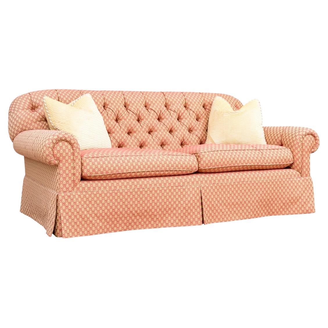 Fine Quality Custom Two Seat Sofa With Quilted Fabric For Sale
