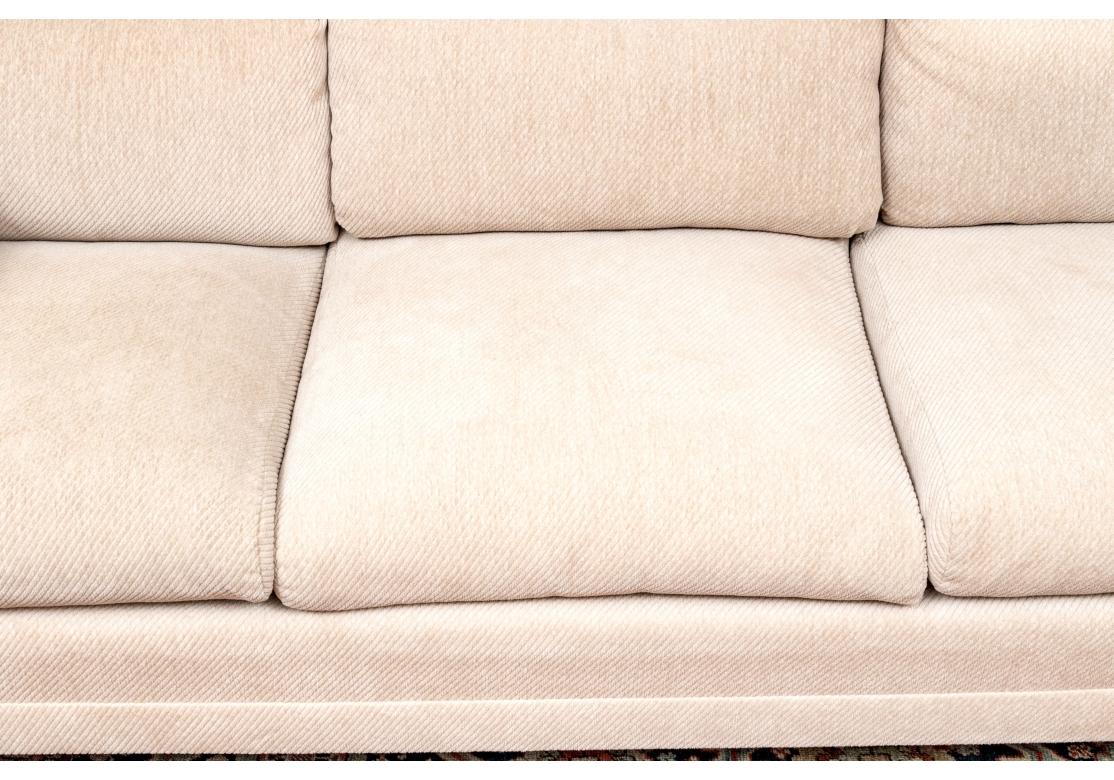 Fine Quality Custom Upholstered Three Seat Sofa In The Style Of Milo Baughman #2 For Sale 3