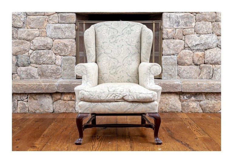Fine Quality Custom Upholstered Wing Chair For Sale at 1stDibs