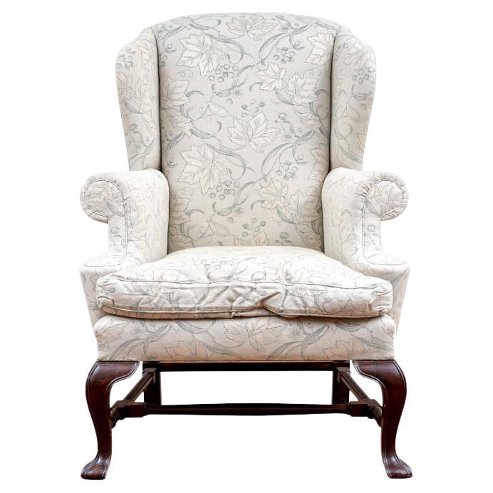 Fine Quality Custom Upholstered Wing Chair For Sale