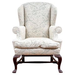 Antique Fine Quality Custom Upholstered Wing Chair