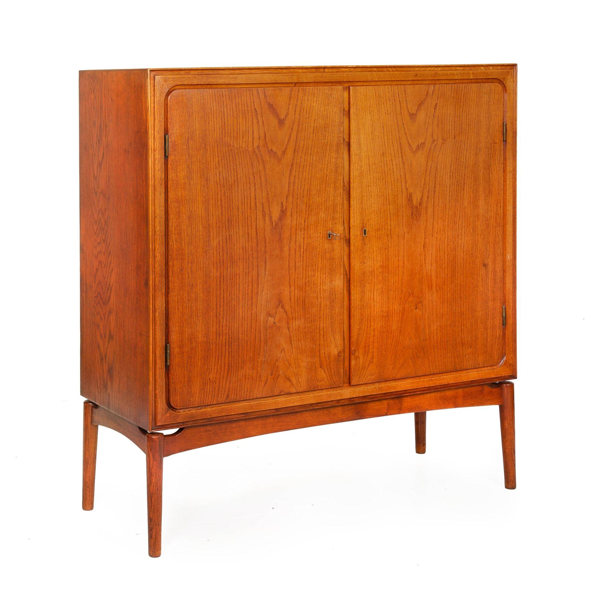 Fine Quality Danish Modern Patinated Oak Two-Door Armoire Cabinet 9