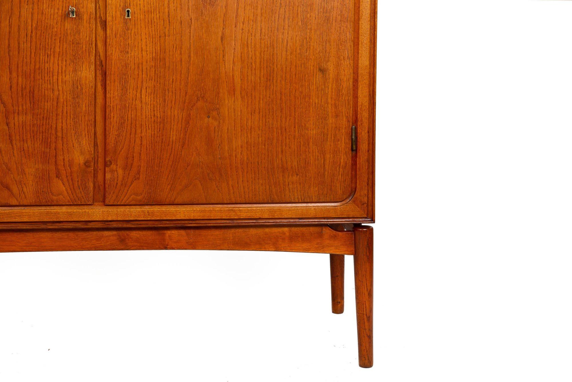 Fine Quality Danish Modern Patinated Oak Two-Door Armoire Cabinet 2
