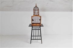 Fine Quality Decorative Antique Wooden Wirework Dome Shaped Bird Cage