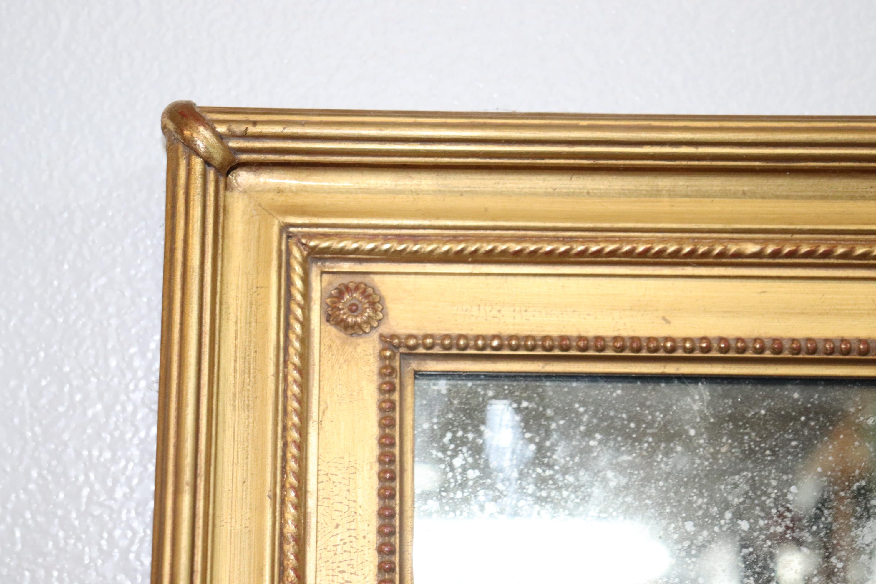 Fine Quality Distressed Antique Mirror Gilded Frame Horizontal or Vertical 1