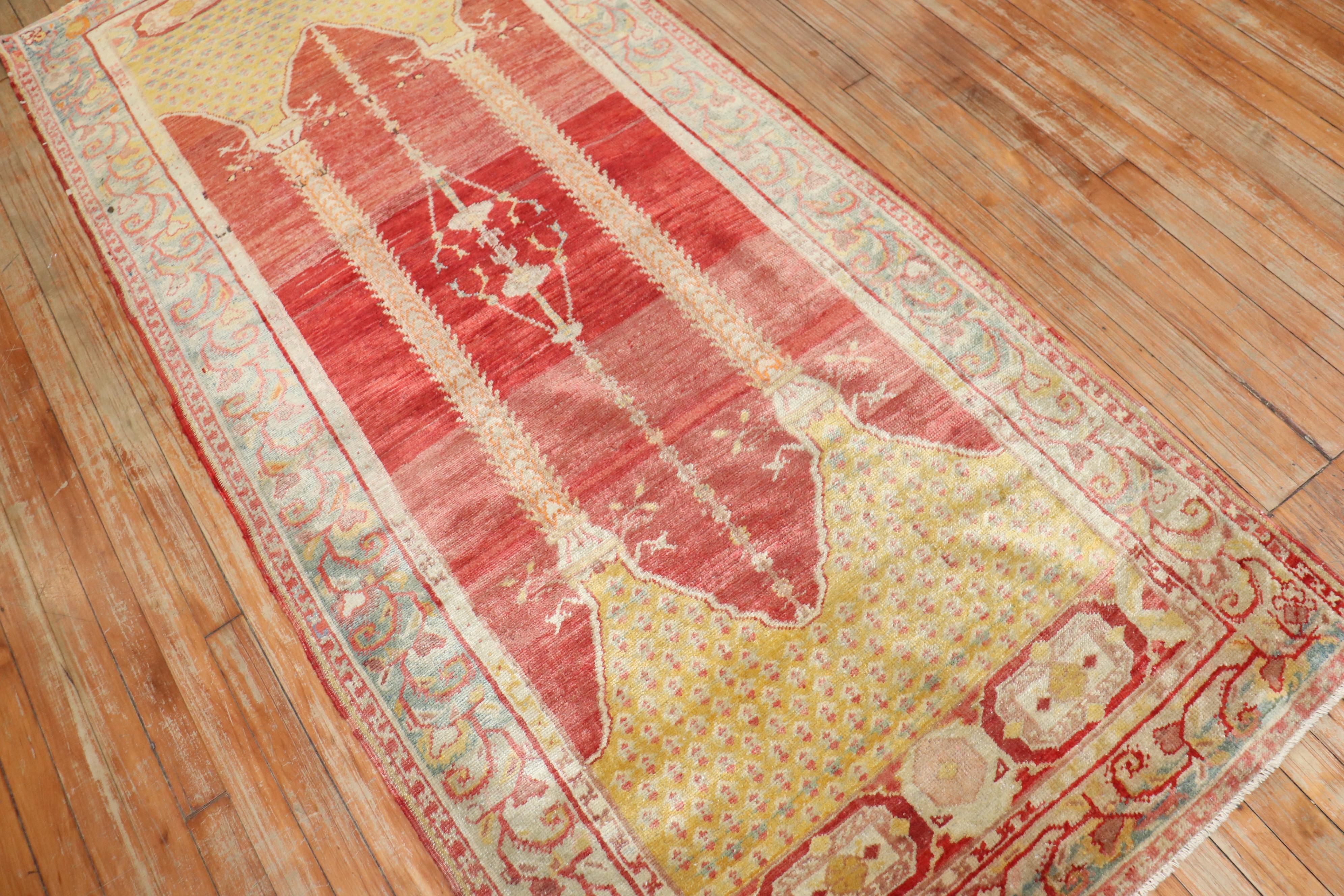 Fine Quality Double Scroll Turkish Prayer Rug For Sale 3