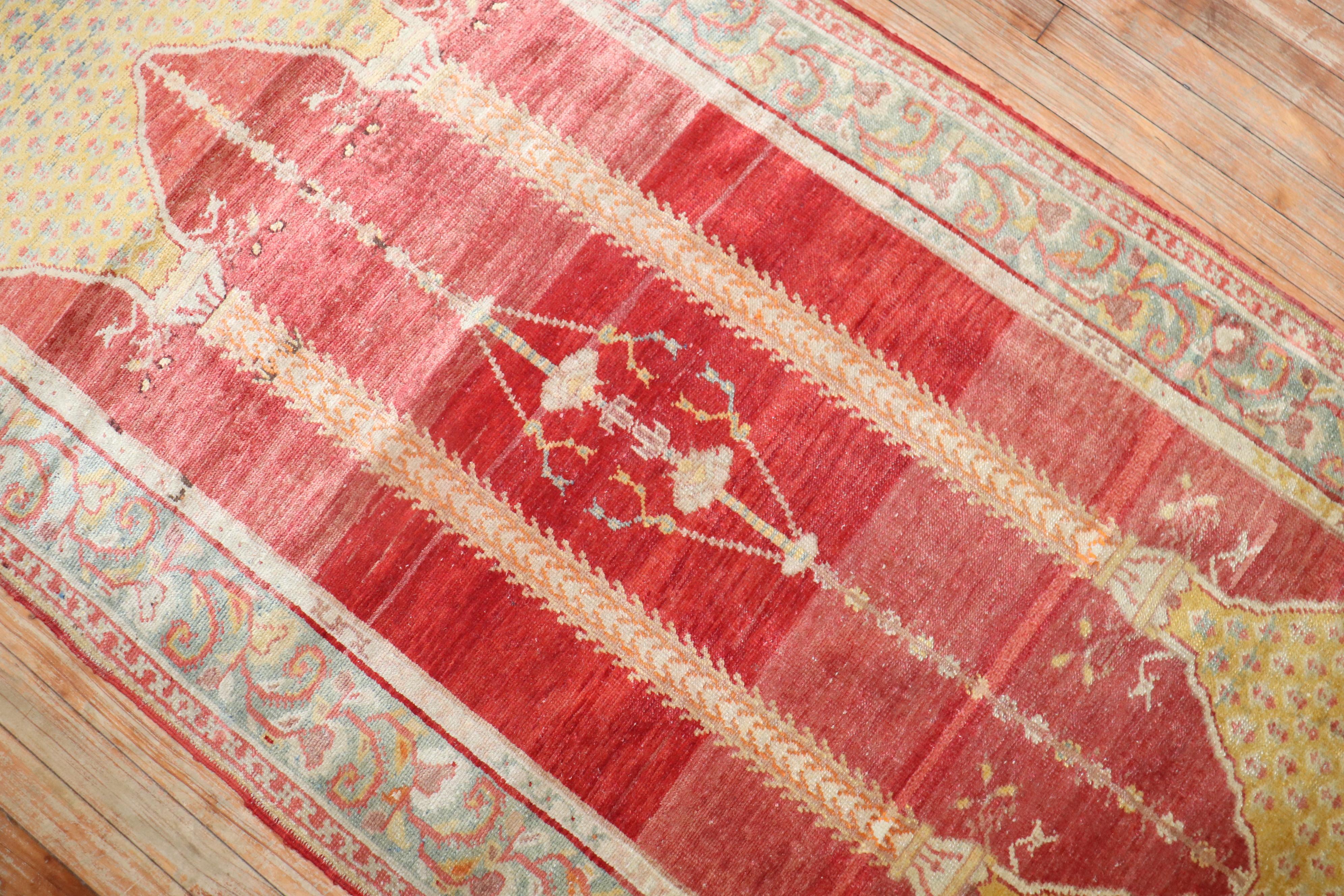 Fine Quality Double Scroll Turkish Prayer Rug For Sale 1