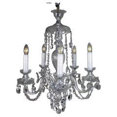 Fine Quality Dressed Glass Chandelier, 5 Arm – Mid 20th Century
