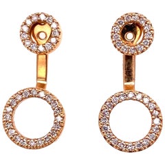 Juego de pendientes con gotas y tachuelas de alta calidad con 0,68 ct de diamantes en oro amarillo de 18 ct