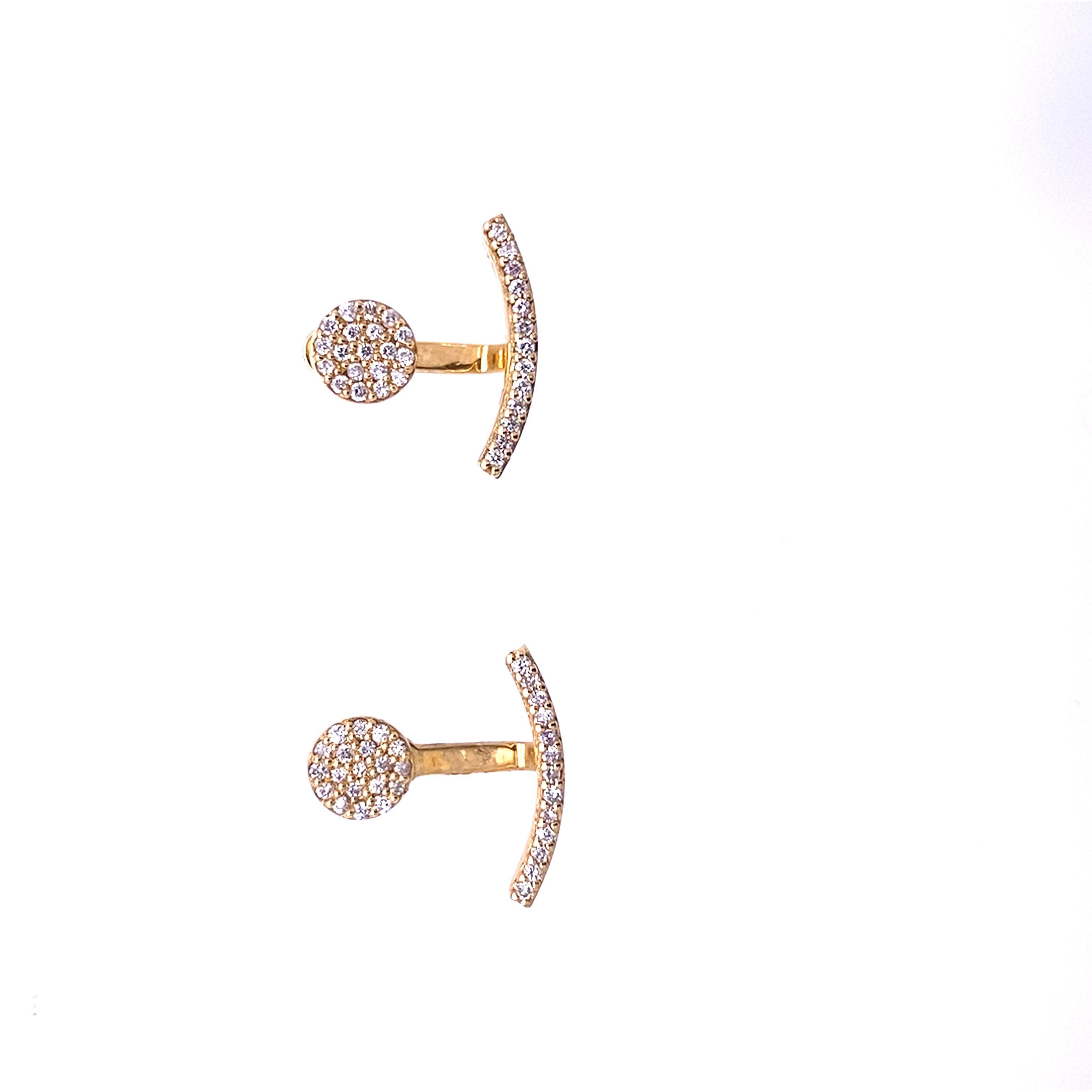 Fine Quality Drops & Studs Earrings Set with Diamonds in 18ct Yellow Gold In New Condition For Sale In London, GB