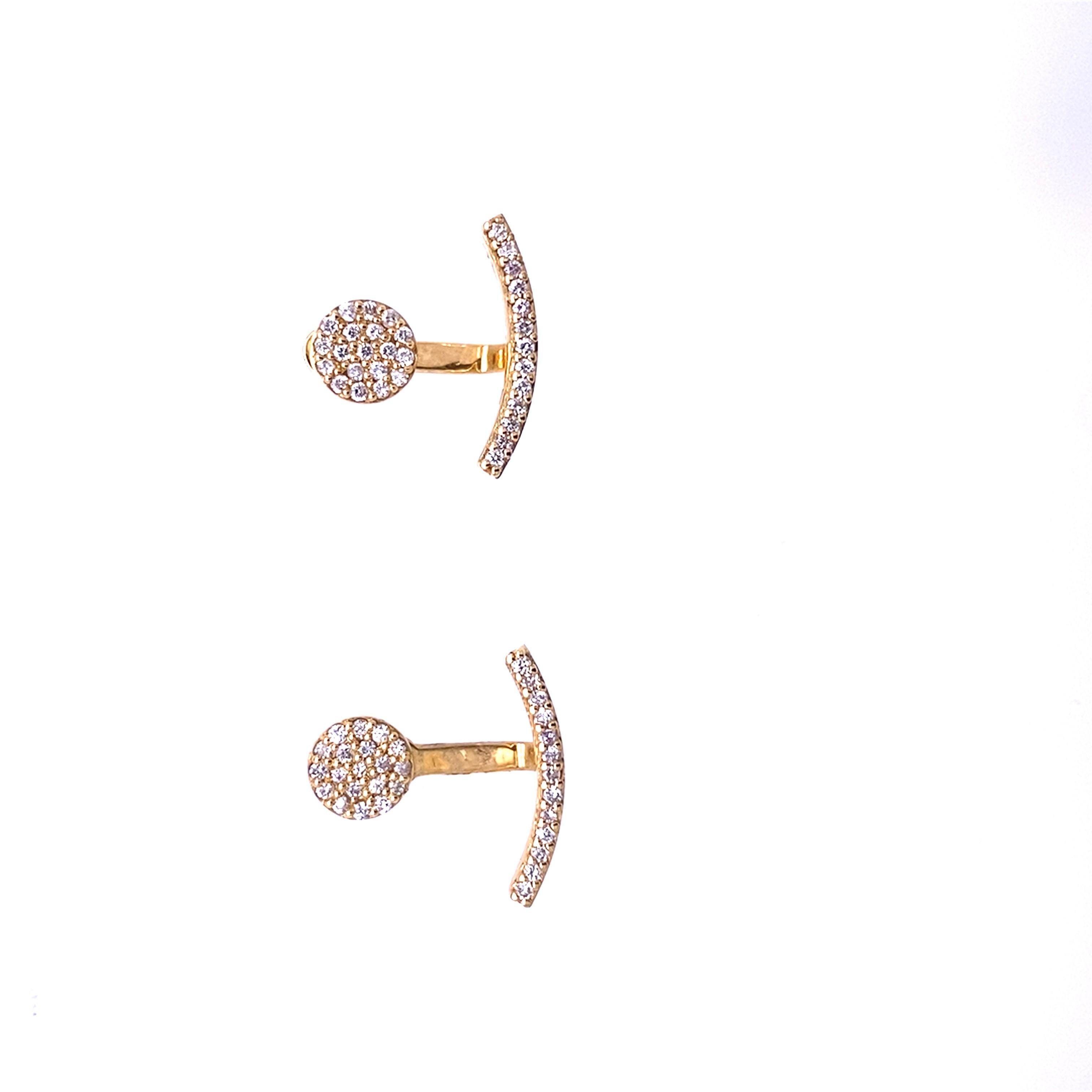 Pendientes Drops & Studs de alta calidad engastados con diamantes en oro amarillo de 18 ct en Nuevo estado para la venta en London, GB