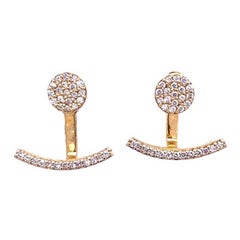 Pendientes Drops & Studs de alta calidad engastados con diamantes en oro amarillo de 18 ct