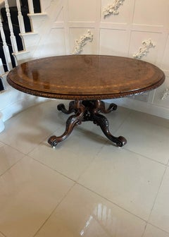 Fine Quality Early Victorian 19th Century Burr Walnut Inlaid Centre Table