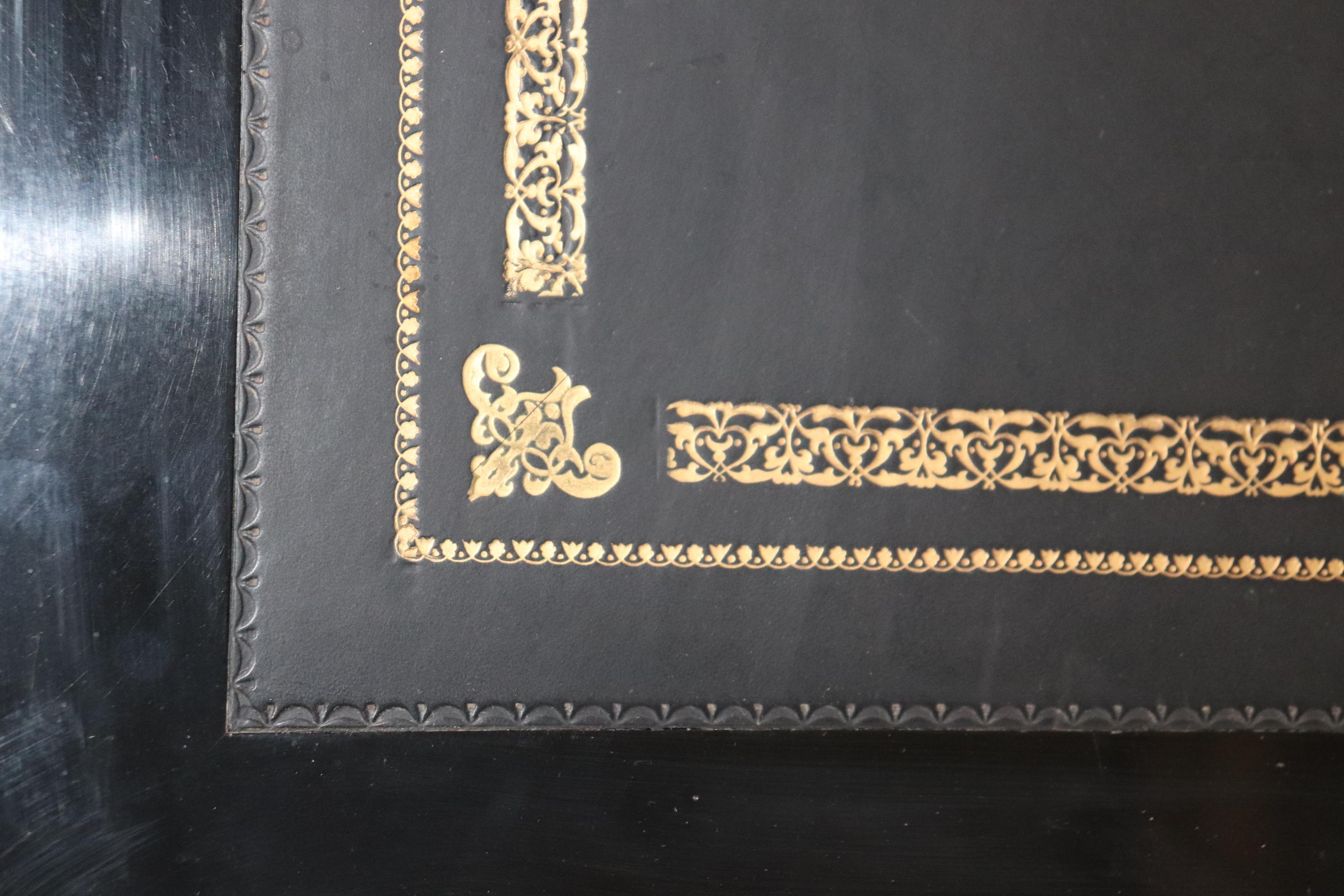 Fine Quality Ebonized Embossed Tooled Directoire Executive Writing Desk 5