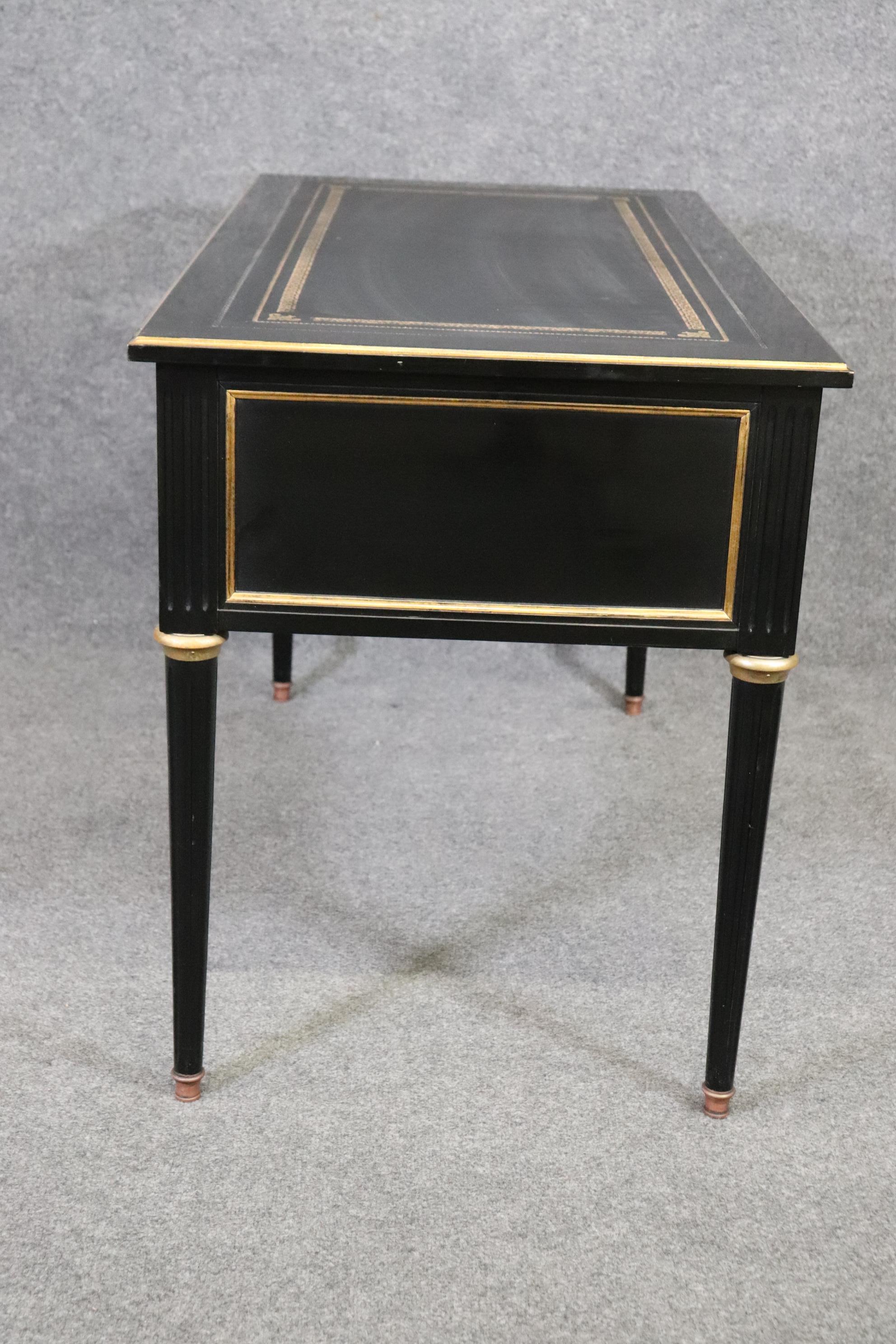 Fine Quality Ebonized Embossed Tooled Directoire Executive Writing Desk 2
