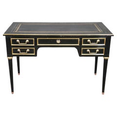 Fine Quality Ebonized Embossed Tooled Directoire Executive Writing Desk