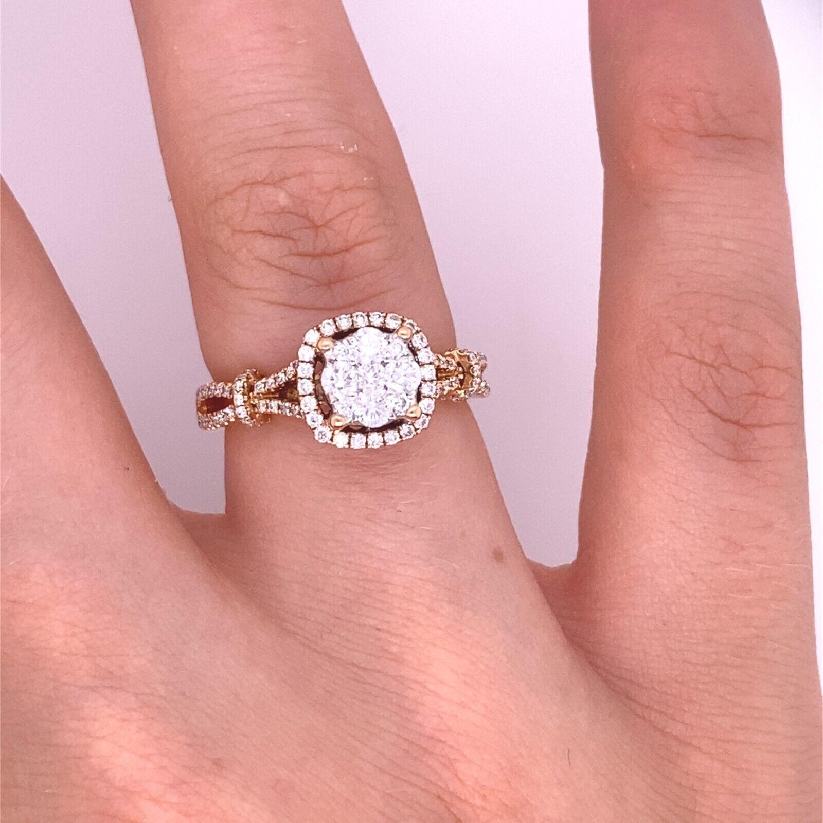 Women's Fine Quality Engagement Ring Set with 0.69ct of G VS Diamonds in 18ct Rose Gold For Sale
