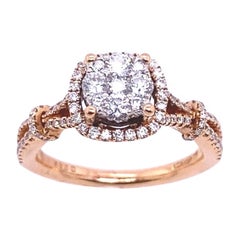 Anello di fidanzamento di alta qualità con 0,69ct di diamanti G VS in oro rosa 18ct