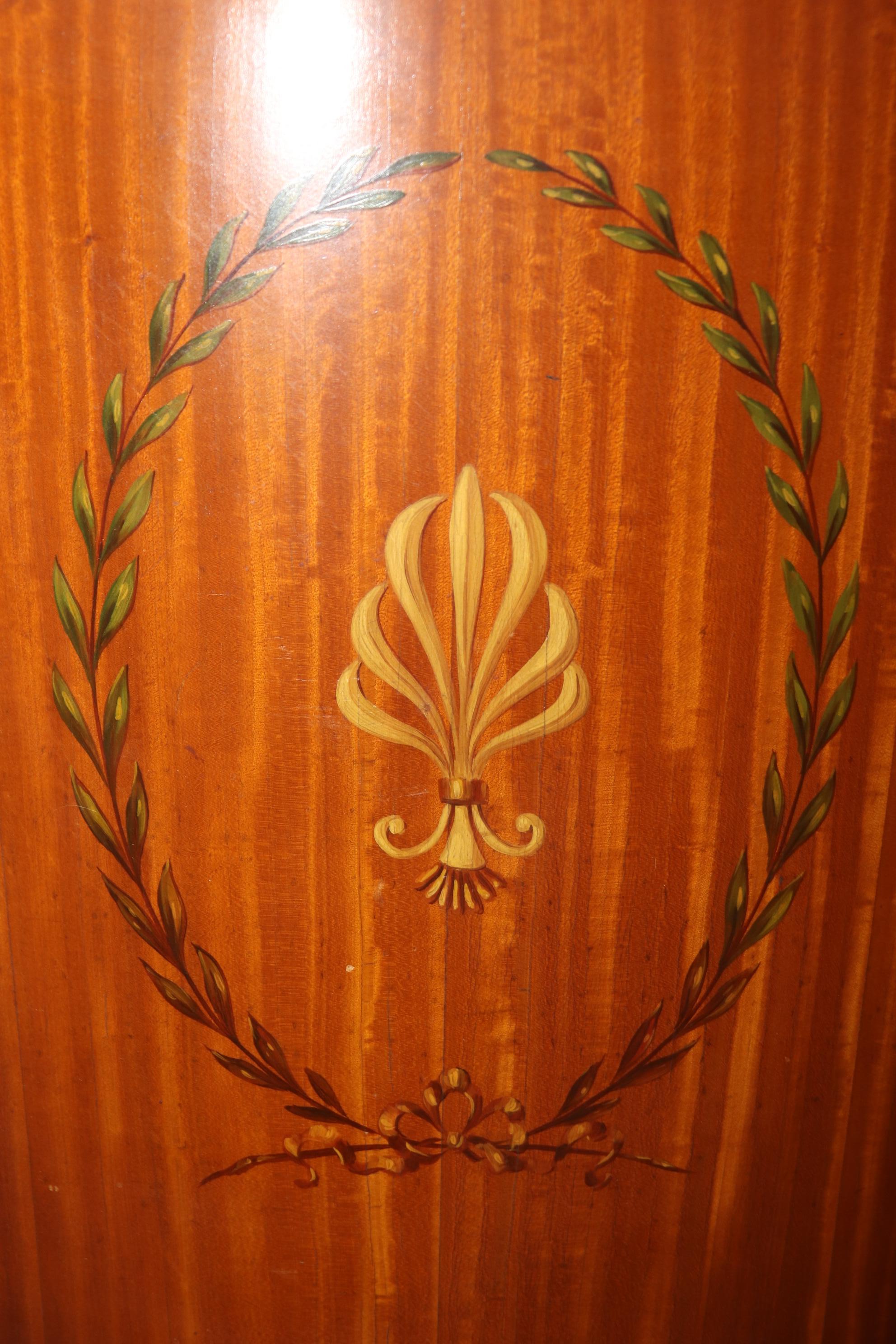 Fine Quality English Carved and Paint Decorated Commode Sideboard Buffet In Good Condition For Sale In Swedesboro, NJ