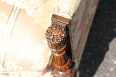 Fine Quality Extra Long Carved Walnut French Louis XVI Settee Sofa 1950s era