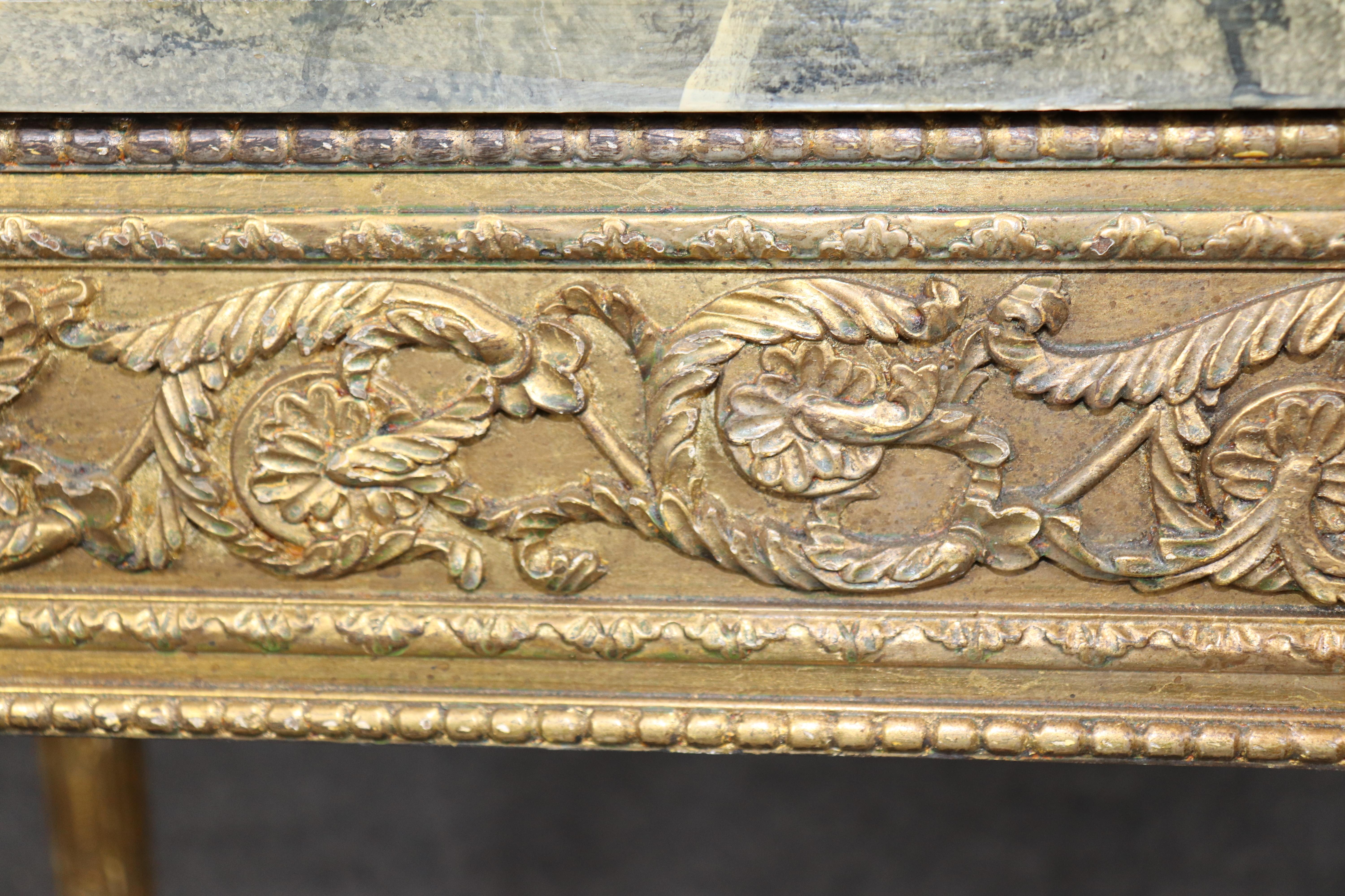 Fine Quality Faux Marble Top Neoclassical Theodore Alexander Console Table For Sale 3