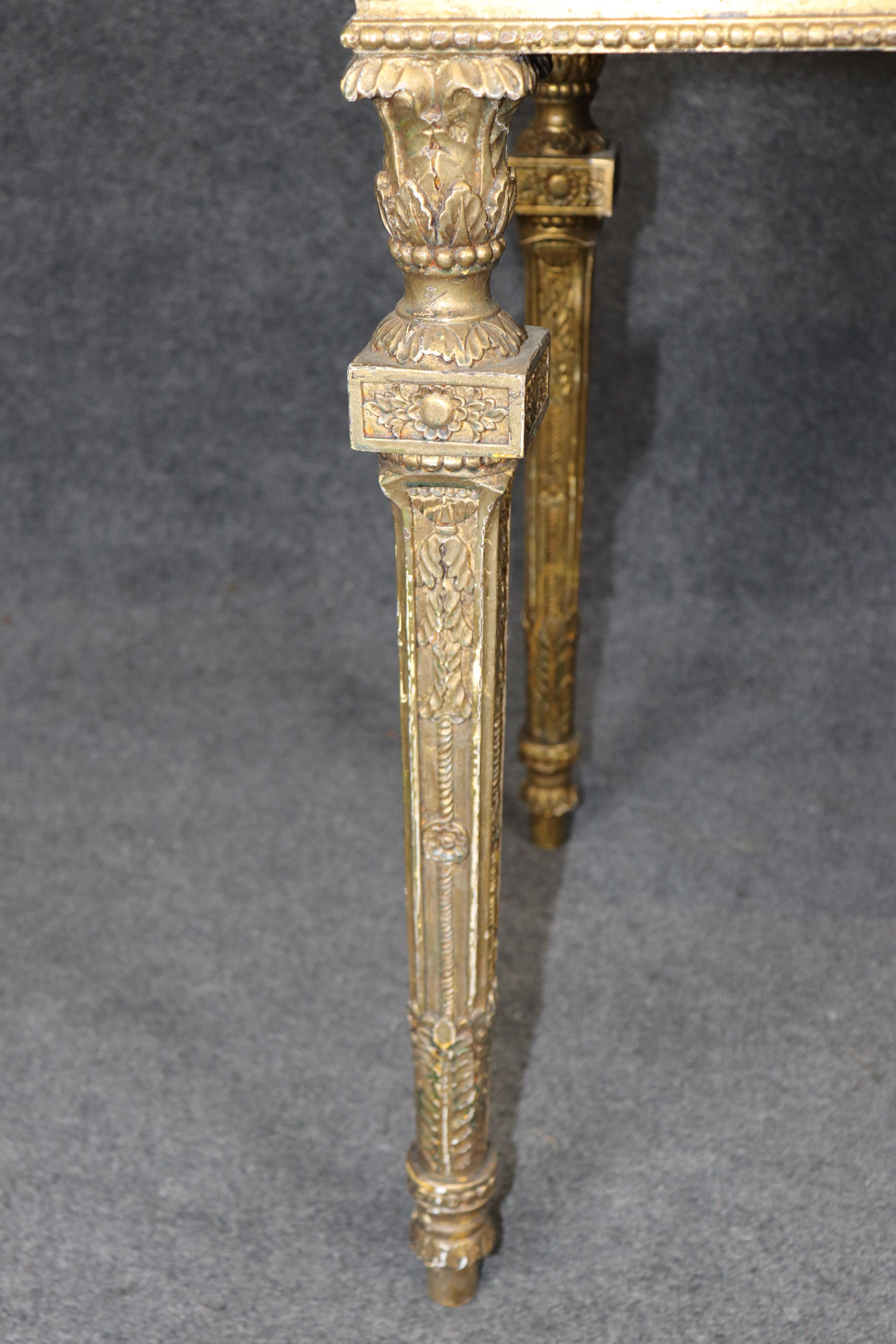 Fine Quality Faux Marble Top Neoclassical Theodore Alexander Console Table For Sale 1