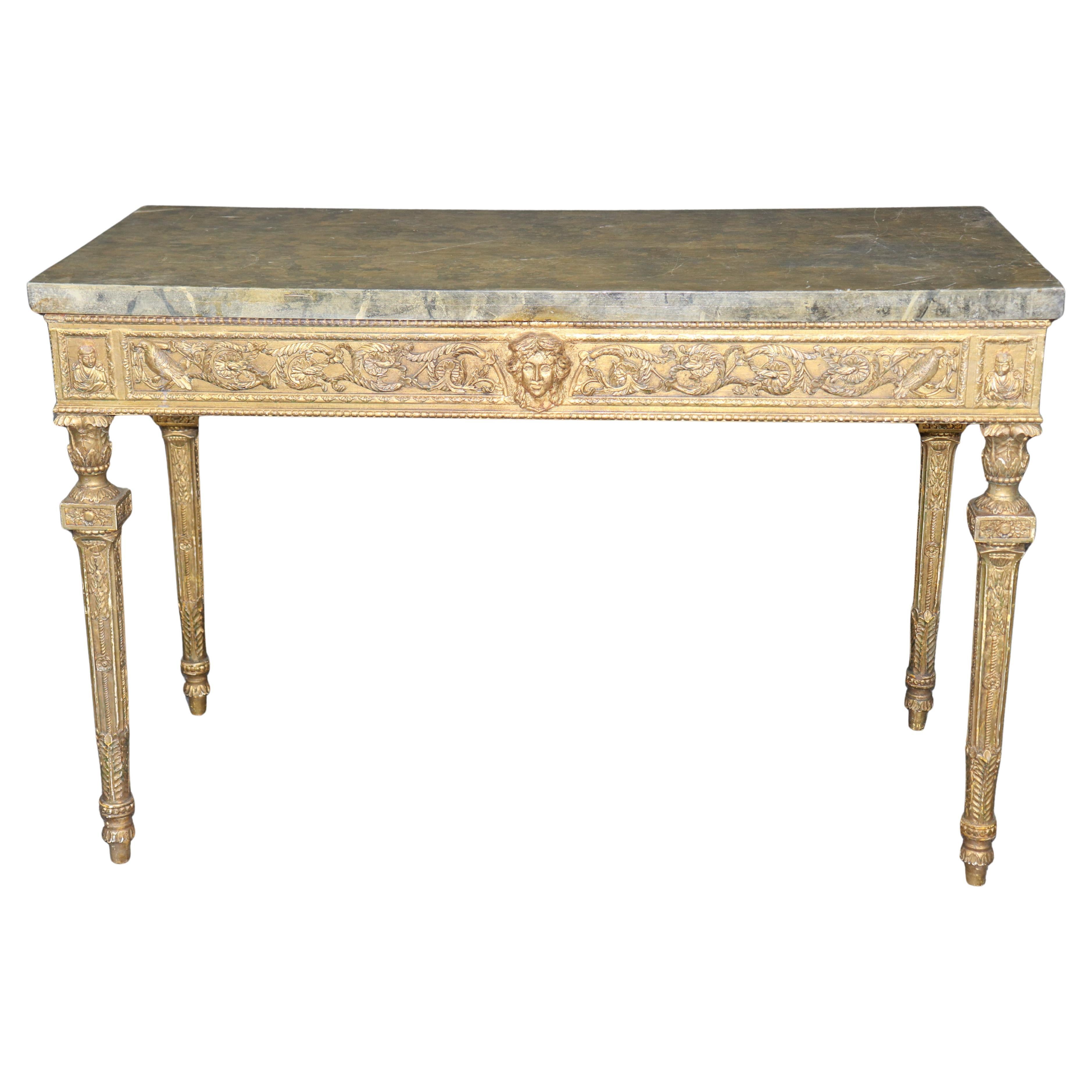 Fine Quality Faux Marble Top Neoclassical Theodore Alexander Console Table