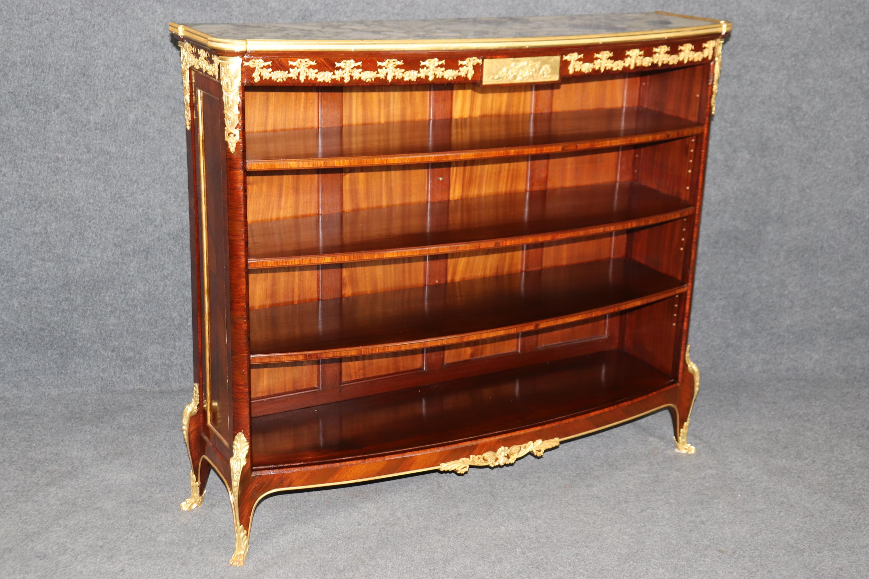 Fine Quality Francois Linke Attributed Dore' Bright Gilded Bronze Bookcase For Sale 8