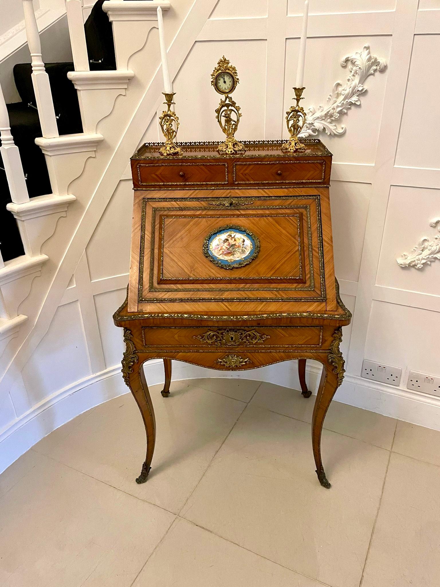Fine Quality French Antique Victorian Kingwood and Ormolu Mounted Bureau/Desk For Sale 6