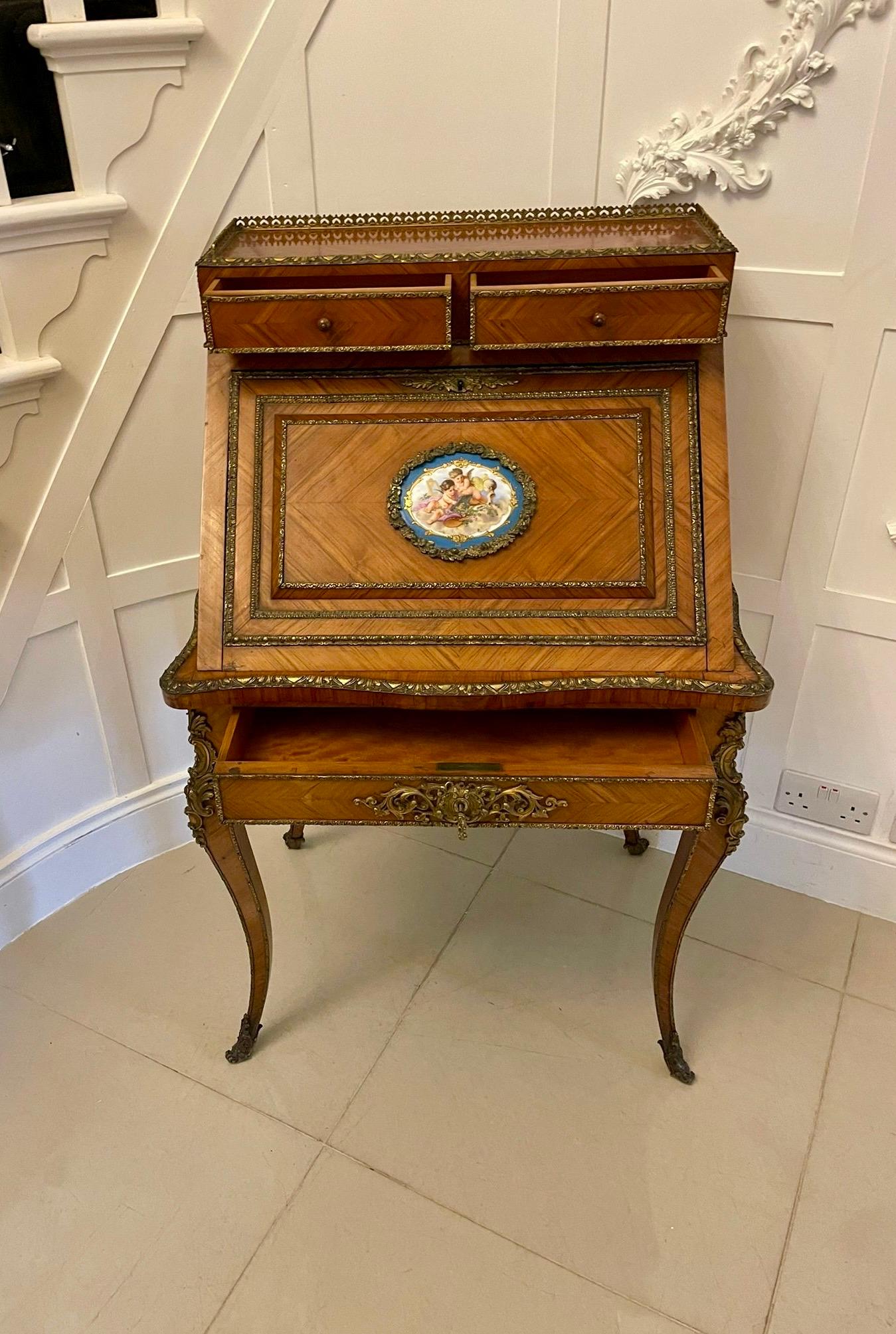Fine Quality French Antique Victorian Kingwood and Ormolu Mounted Bureau/Desk For Sale 8