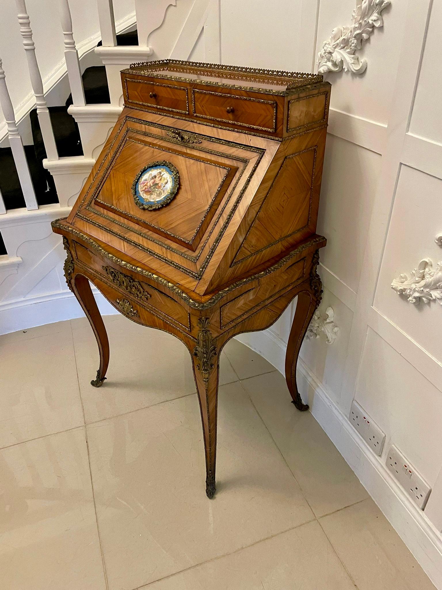 Fine Quality French Antique Victorian Kingwood and Ormolu Mounted Bureau/Desk For Sale 10
