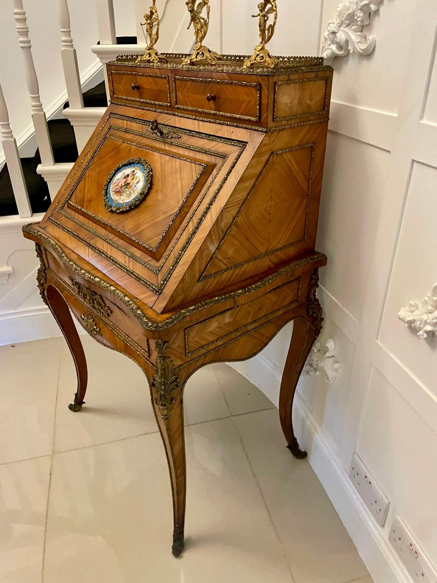 Fine Quality French Antique Victorian Kingwood and Ormolu Mounted Bureau/Desk In Good Condition For Sale In Suffolk, GB
