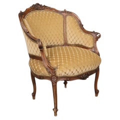 Fine Quality French Carved Walnut Louis XV Bergere Chair circa 1920