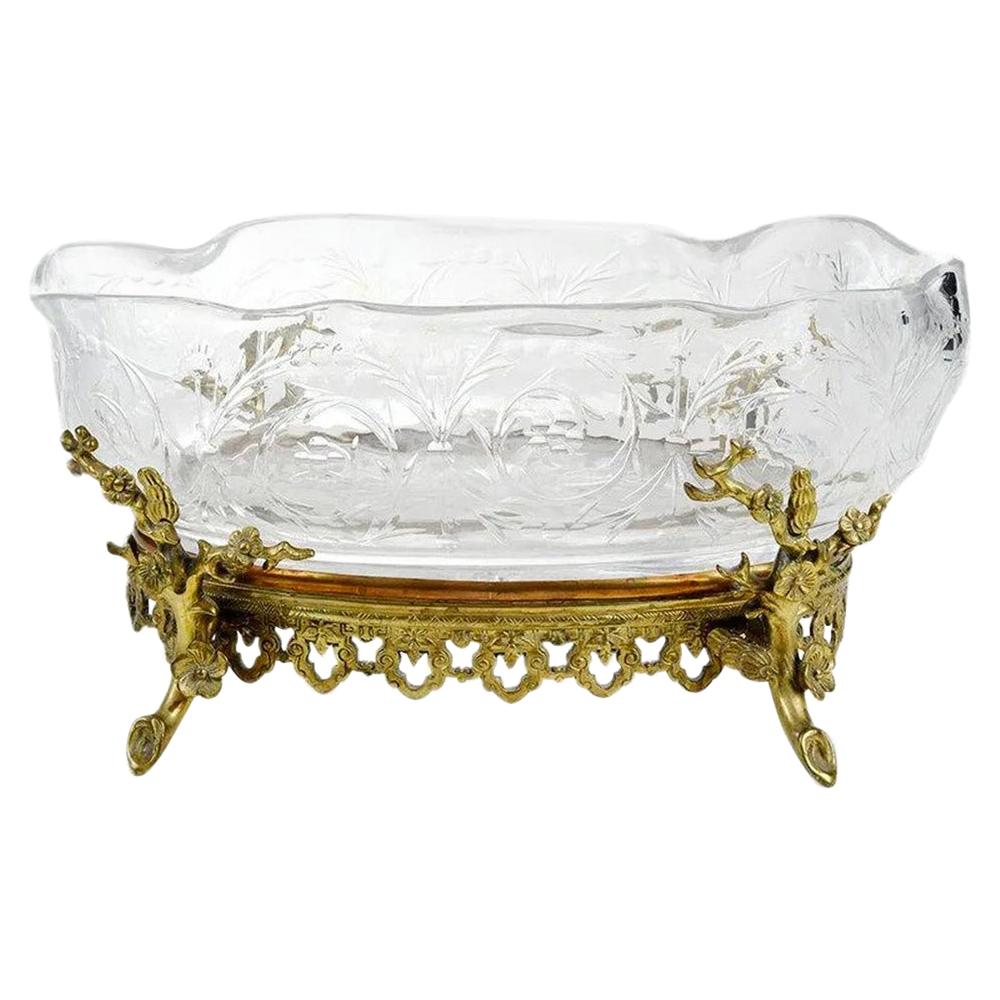 Fine Quality French Crystal and Gilt Bronze Centerpiece
