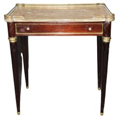 Fine Quality French Directoire Breche Marble Top Brass Gallery End Table