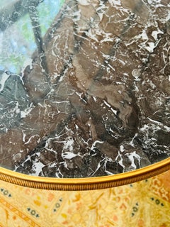 Fine Quality French Directoire Gilt Bronze & Black Marble Gueridon Center Table