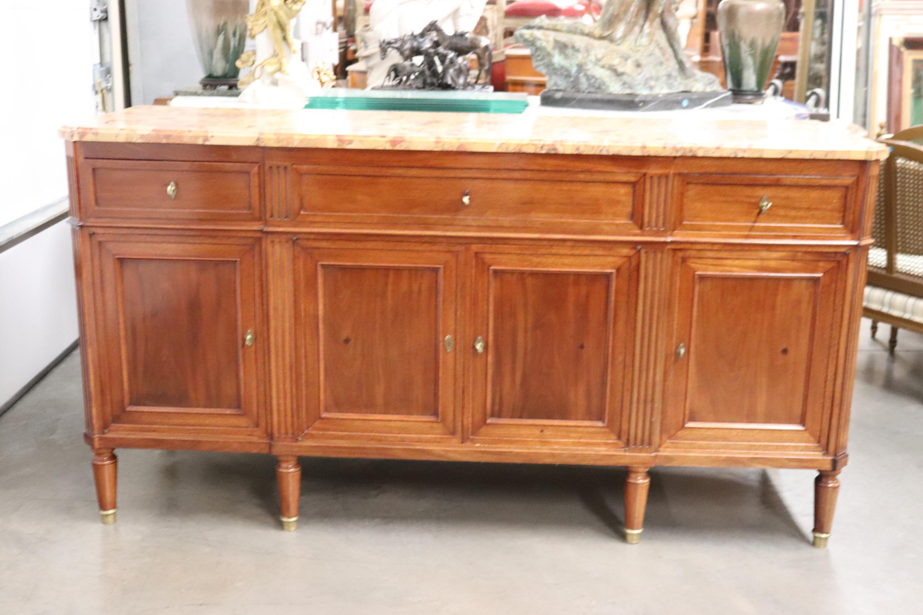 Fine Quality French Directoire Maison Jansen Breche D' Alep Marble Sideboard  In Good Condition For Sale In Swedesboro, NJ