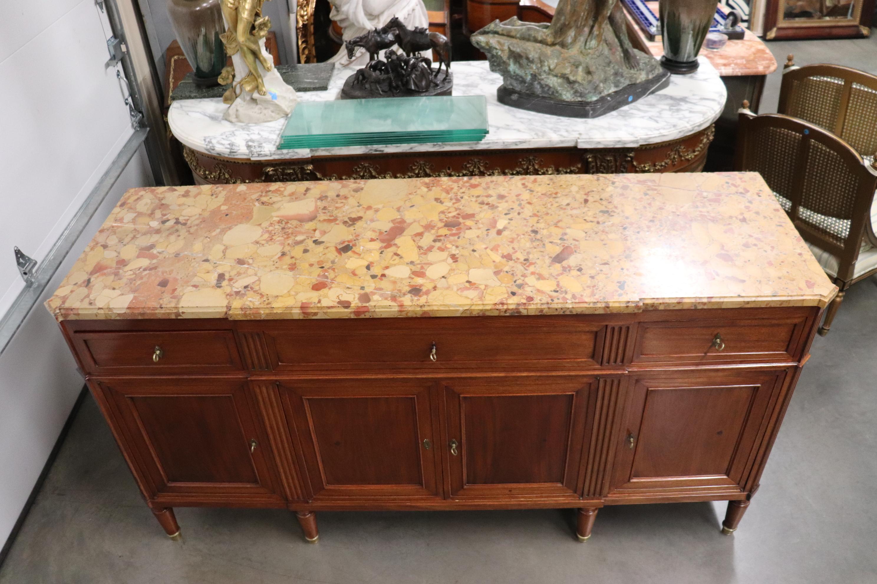 Fine Quality French Directoire Maison Jansen Breche D' Alep Marble Sideboard  For Sale 2